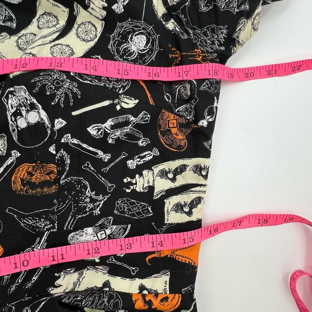Unique Vintage Magnolia Place Halloween Goth Witch Dress Sz L skull - Picture 7 of 8